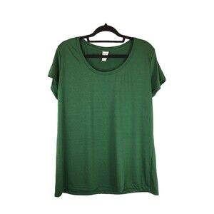 GILDAN Women's T Shirt Green Performance Short Sleeve Casual Active Size XL